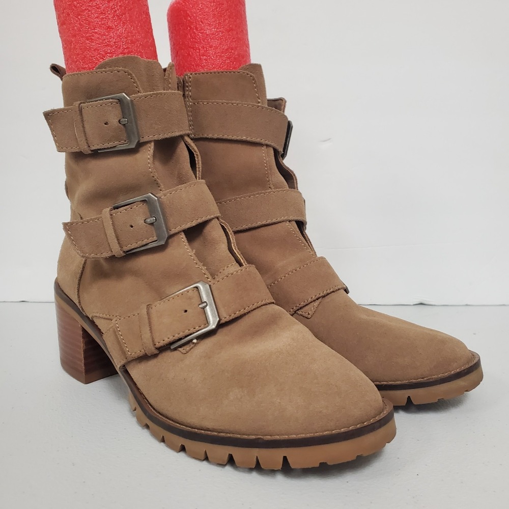Crown Vintage Womens Asisa Boots Size 9.5 Suede Leather Strappy Festival Boho‎
